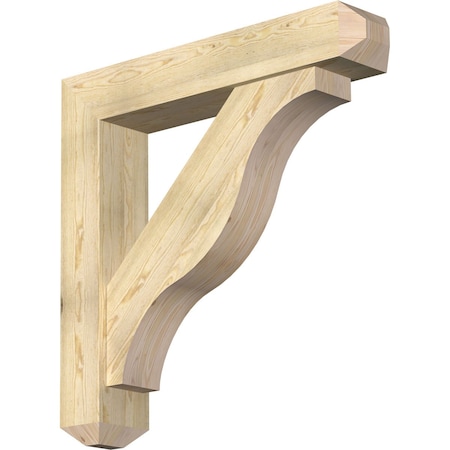 Ekena Millwork Funston Craftsman Rough Sawn Bracket w/ Offset Brace, Douglas Fir, 8"W x 42"D x 42"H BKT0806X42X42FST04RDF
